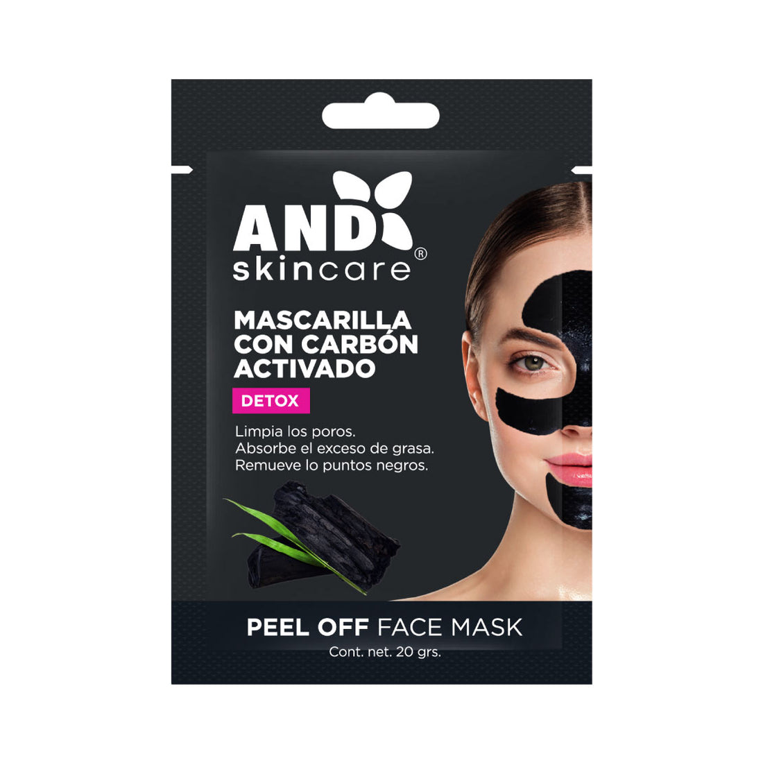 Mascarilla facial con carbón activado